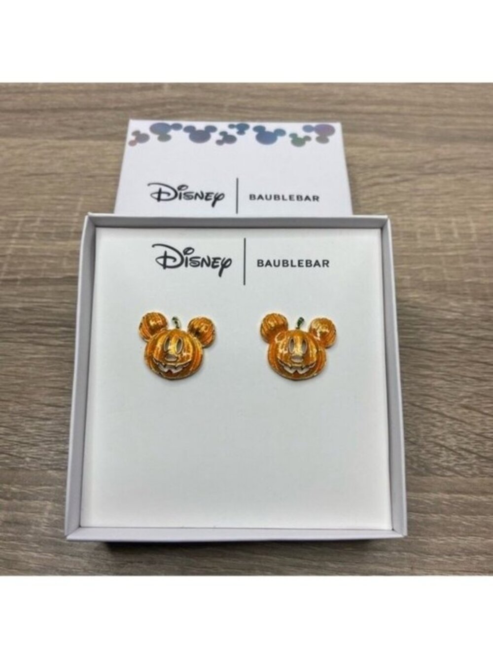 BaubleBar x Disney Mickey Mouse Pumpkin Face Earrings NIB